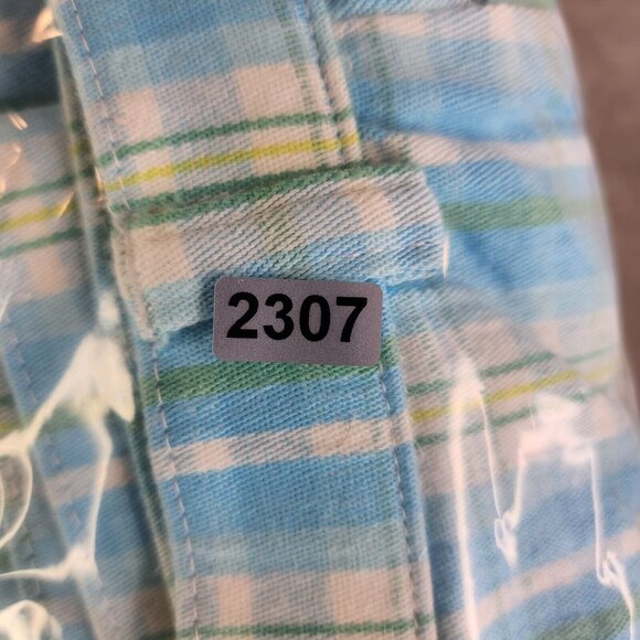 Womens St John's Bay Capris Pants Stretch Blue White Green Plaid Hi Rise Size 8 - Picture 11 of 11